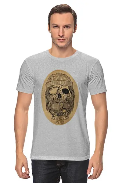 Заказать мужскую футболку в Москве. Футболка классическая с черепом от monster66 - готовые дизайны и нанесение принтов.