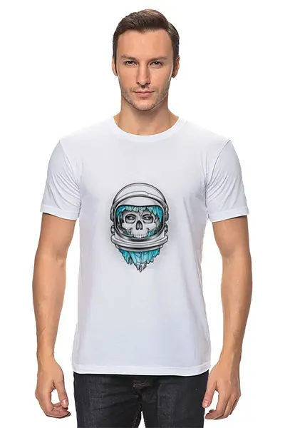 Заказать мужскую футболку в Москве. Футболка классическая Spaceman от Alex Remington - готовые дизайны и нанесение принтов.