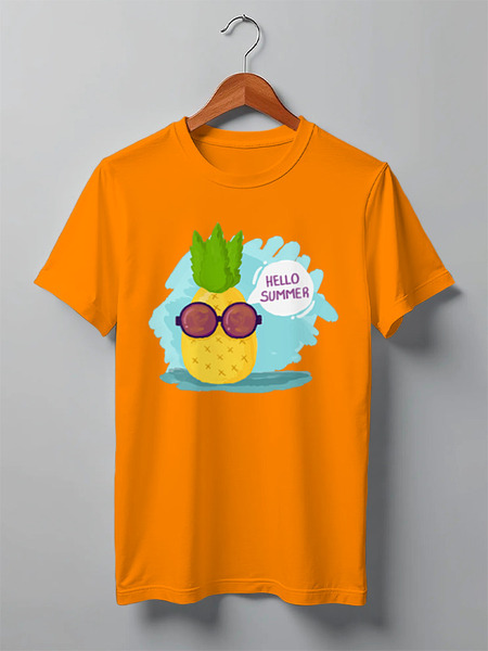 Заказать мужскую футболку в Москве. Футболка классическая Hello summer! от Илья Щеблецов - готовые дизайны и нанесение принтов.