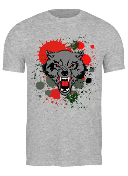 Заказать мужскую футболку в Москве. Футболка классическая GRAY WOLF от Елена Орешич - готовые дизайны и нанесение принтов.