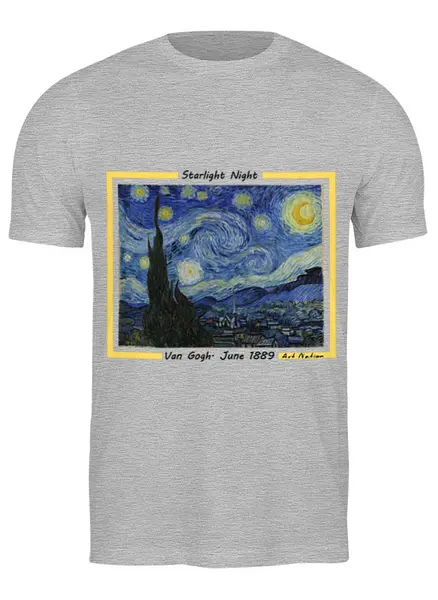 Заказать мужскую футболку в Москве. Футболка классическая Van Gogh от art.nation@bk.ru - готовые дизайны и нанесение принтов.