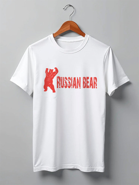 Заказать мужскую футболку в Москве. Футболка классическая Russian Bear от Andrey Akimov - готовые дизайны и нанесение принтов.