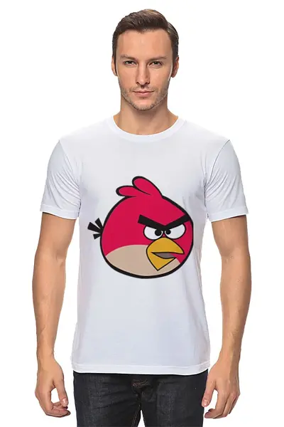 Заказать мужскую футболку в Москве. Футболка классическая Angry Birds от Kung Fu  - готовые дизайны и нанесение принтов.