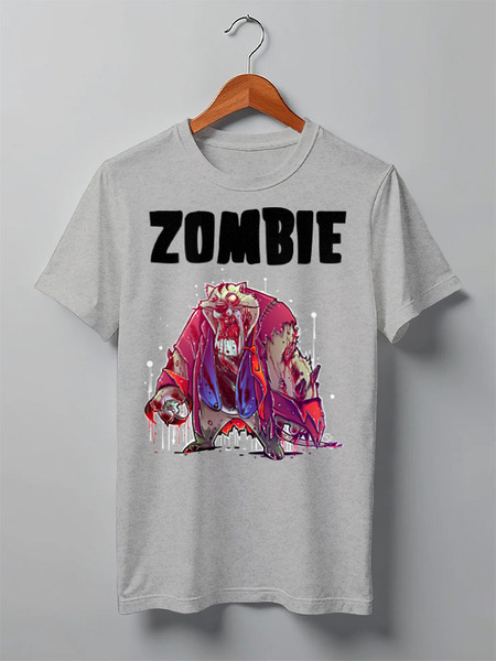 Заказать мужскую футболку в Москве. Футболка классическая Zombie Cat от Leichenwagen - готовые дизайны и нанесение принтов.