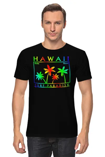 Заказать мужскую футболку в Москве. Футболка классическая HAWAII от balden - готовые дизайны и нанесение принтов.
