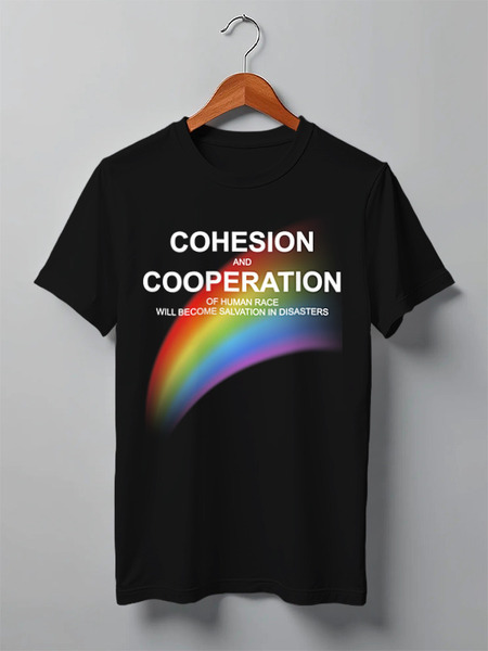 Заказать мужскую футболку в Москве. Футболка классическая Cohesion and cooperation  от moto230281@gmail.com - готовые дизайны и нанесение принтов.