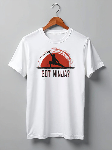 Заказать мужскую футболку в Москве. Футболка классическая Got Ninja? от oneredfoxstore@gmail.com - готовые дизайны и нанесение принтов.