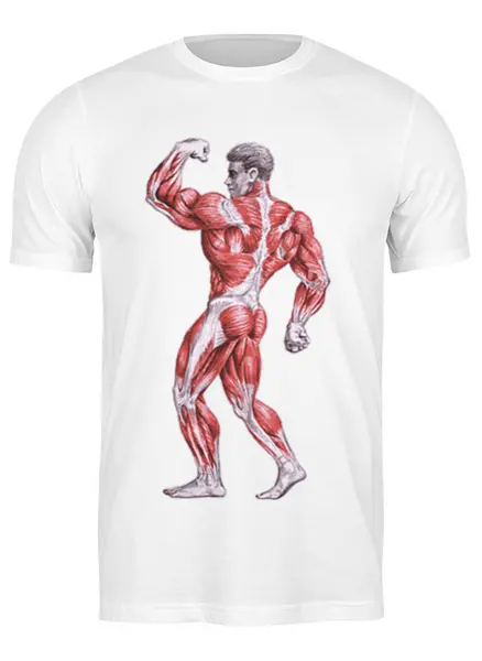 Заказать мужскую футболку в Москве. Футболка классическая BodyBuilding от sergey_n - готовые дизайны и нанесение принтов.