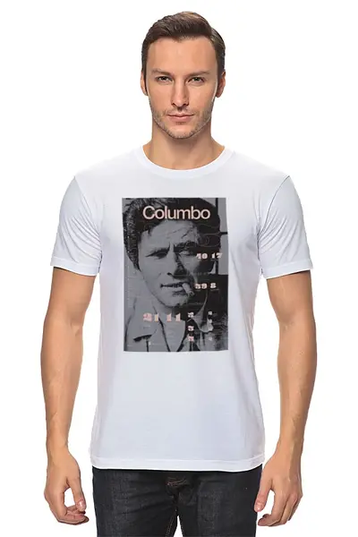 Заказать мужскую футболку в Москве. Футболка классическая Columbo от cherdantcev - готовые дизайны и нанесение принтов.