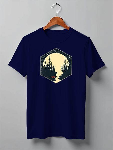 Заказать мужскую футболку в Москве. Футболка классическая Fox Here от oneredfoxstore@gmail.com - готовые дизайны и нанесение принтов.
