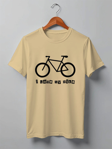 Заказать мужскую футболку в Москве. Футболка классическая I Love My Bike от Виктория - готовые дизайны и нанесение принтов.