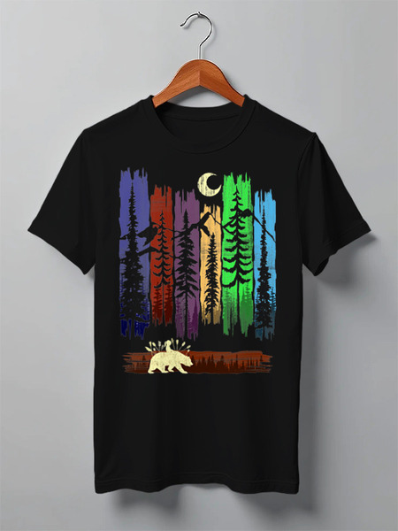 Заказать мужскую футболку в Москве. Футболка классическая Bear Here от oneredfoxstore@gmail.com - готовые дизайны и нанесение принтов.