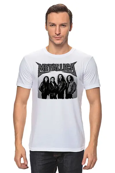 Заказать мужскую футболку в Москве. Футболка классическая Metallica от Leichenwagen - готовые дизайны и нанесение принтов.