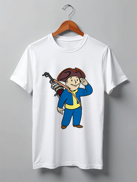 Заказать мужскую футболку в Москве. Футболка классическая Vault Boy от YellowCloverShop - готовые дизайны и нанесение принтов.