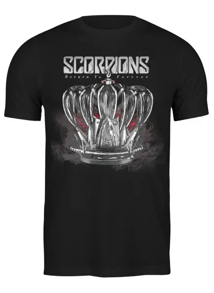 Заказать мужскую футболку в Москве. Футболка классическая Scorpions Band от Leichenwagen - готовые дизайны и нанесение принтов.