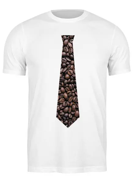 Заказать мужскую футболку в Москве. Футболка классическая Галстук с зернами кофе от Artriver  - готовые дизайны и нанесение принтов.