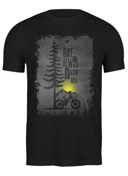 Заказать мужскую футболку в Москве. Футболка классическая Ride Bike от oneredfoxstore@gmail.com - готовые дизайны и нанесение принтов.