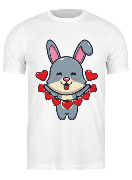 Заказать мужскую футболку в Москве. Футболка классическая Love Bunny от skynatural - готовые дизайны и нанесение принтов.