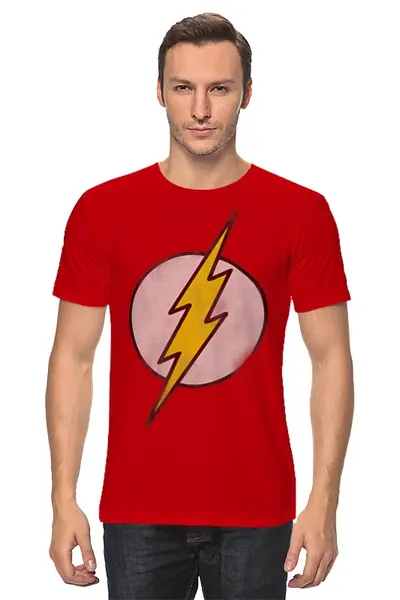 Заказать мужскую футболку в Москве. Футболка классическая Флэш (Flash) от printik - готовые дизайны и нанесение принтов.