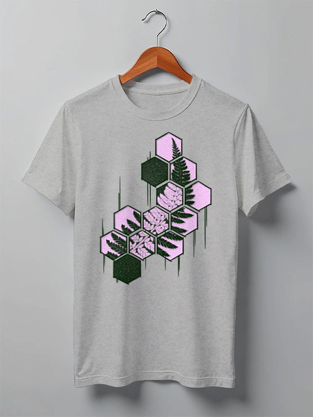 Заказать мужскую футболку в Москве. Футболка классическая Fern In The Hexagon от oneredfoxstore@gmail.com - готовые дизайны и нанесение принтов.