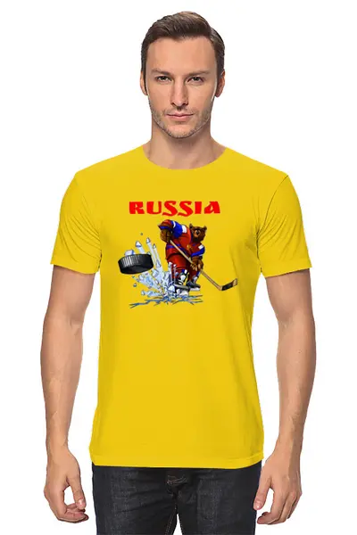 Заказать мужскую футболку в Москве. Футболка классическая Россия  от T-shirt print  - готовые дизайны и нанесение принтов.