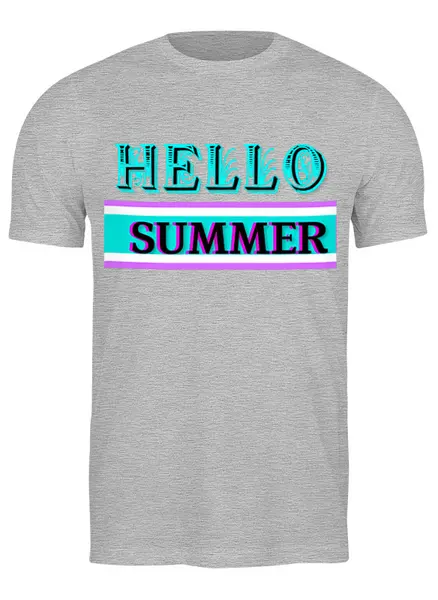 Заказать мужскую футболку в Москве. Футболка классическая Hello Summer от T-shirt print  - готовые дизайны и нанесение принтов.