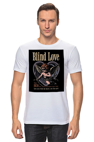 Заказать мужскую футболку в Москве. Футболка классическая Blind Love от Александр Серебренников - готовые дизайны и нанесение принтов.
