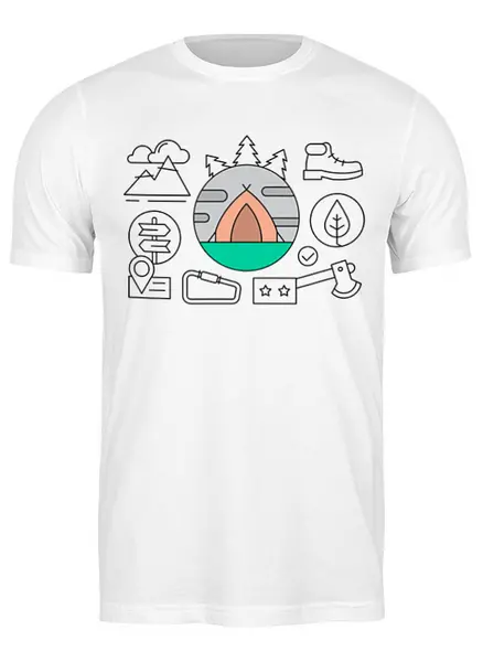 Заказать мужскую футболку в Москве. Футболка классическая Mountains от oneredfoxstore@gmail.com - готовые дизайны и нанесение принтов.