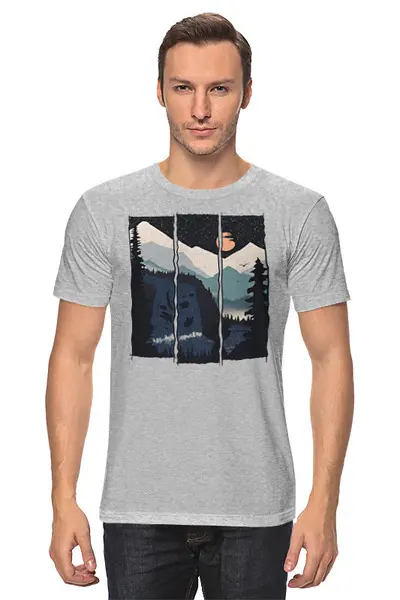 Заказать мужскую футболку в Москве. Футболка классическая Waterfall от oneredfoxstore@gmail.com - готовые дизайны и нанесение принтов.