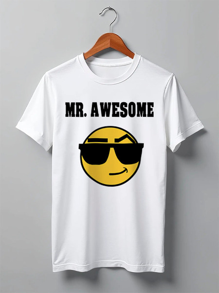 Заказать мужскую футболку в Москве. Футболка классическая Mister Awesome от Maria_Ch - готовые дизайны и нанесение принтов.