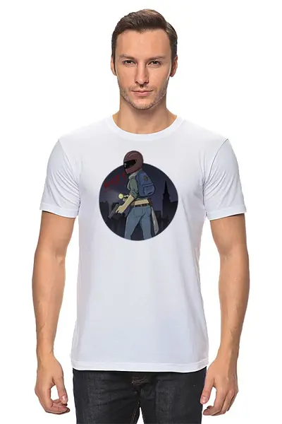 Заказать мужскую футболку в Москве. Футболка классическая H1Z1 Game от mickeylangelololo@gmail.com - готовые дизайны и нанесение принтов.