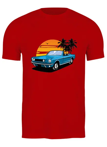 Заказать мужскую футболку в Москве. Футболка классическая Машинка   от T-shirt print  - готовые дизайны и нанесение принтов.