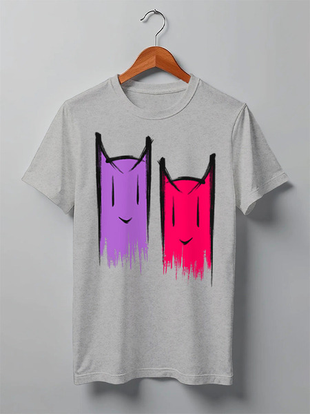 Заказать мужскую футболку в Москве. Футболка классическая Cats Here от oneredfoxstore@gmail.com - готовые дизайны и нанесение принтов.
