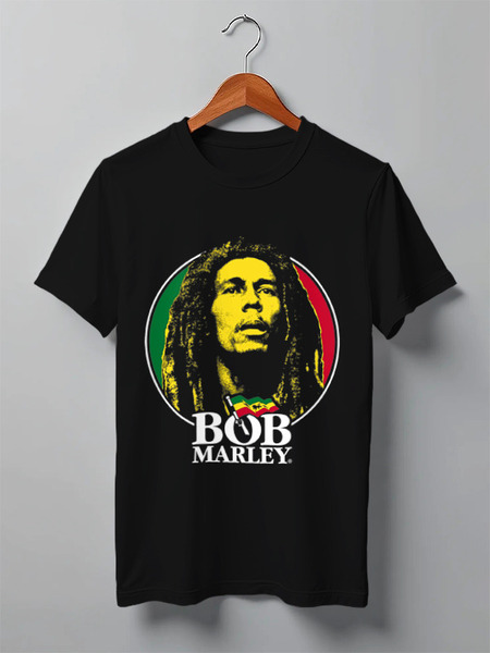 Заказать мужскую футболку в Москве. Футболка классическая Bob Marley от inPrintio - готовые дизайны и нанесение принтов.