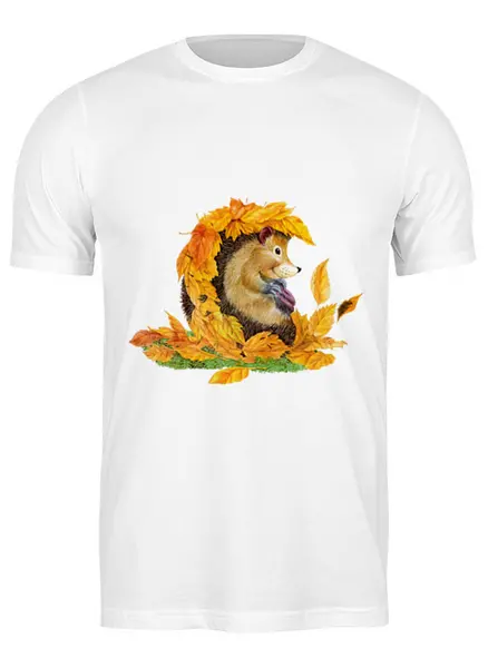 Заказать мужскую футболку в Москве. Футболка классическая Осень от ZVER  - готовые дизайны и нанесение принтов.