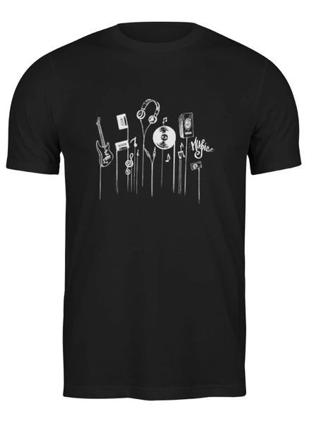 Заказать мужскую футболку в Москве. Футболка классическая "МУЗЫКА" от cooldesign  - готовые дизайны и нанесение принтов.