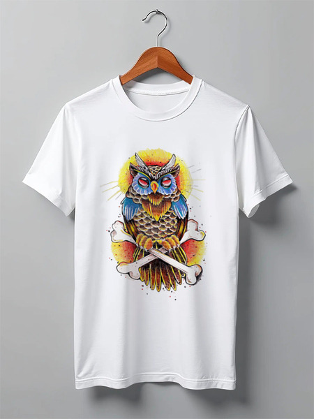 Заказать мужскую футболку в Москве. Футболка классическая Mysterious Owl от priceless - готовые дизайны и нанесение принтов.