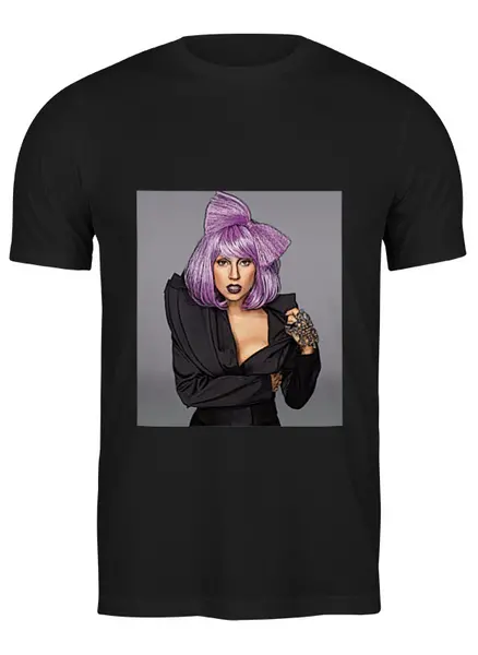 Заказать мужскую футболку в Москве. Футболка классическая Lady Gaga от kostlaviypsych - готовые дизайны и нанесение принтов.