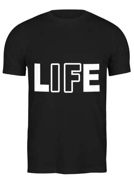 Заказать мужскую футболку в Москве. Футболка классическая LIFE - Жизнь от Cloud345 - готовые дизайны и нанесение принтов.