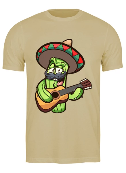 Заказать мужскую футболку в Москве. Футболка классическая Мексиканский кактус от skynatural - готовые дизайны и нанесение принтов.