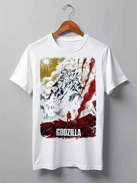 Заказать мужскую футболку в Москве. Футболка классическая Godzilla Japan от Вячеслав Дейнеко - готовые дизайны и нанесение принтов.