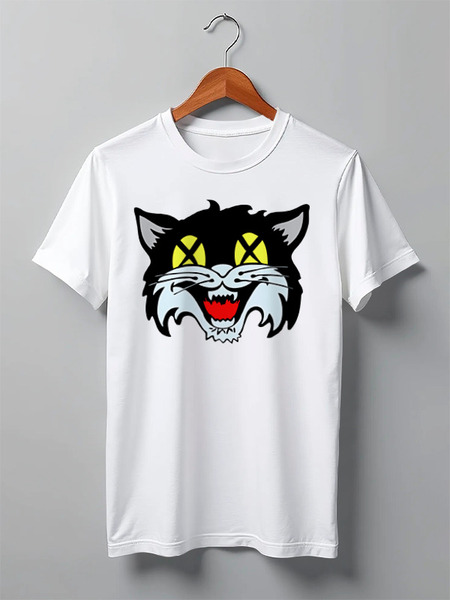 Заказать мужскую футболку в Москве. Футболка классическая Кот (cat) от fanart - готовые дизайны и нанесение принтов.