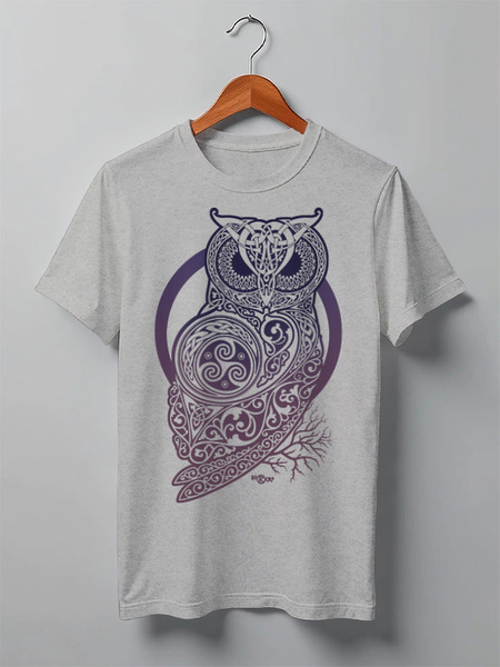 Заказать мужскую футболку в Москве. Футболка классическая CELTIC OWL от RAIDHO  - готовые дизайны и нанесение принтов.