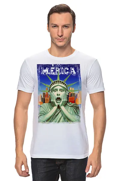 Заказать мужскую футболку в Москве. Футболка классическая ☘MERICA☘ от balden - готовые дизайны и нанесение принтов.