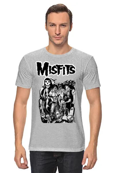 Заказать мужскую футболку в Москве. Футболка классическая Misfits  от Leichenwagen - готовые дизайны и нанесение принтов.