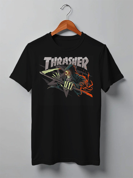 Заказать мужскую футболку в Москве. Футболка классическая Thrasher от Leichenwagen - готовые дизайны и нанесение принтов.