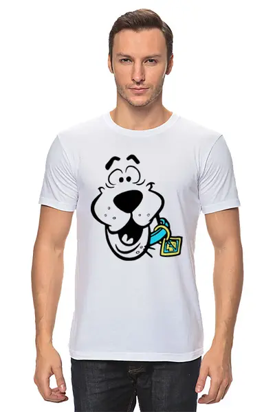 Заказать мужскую футболку в Москве. Футболка классическая Собака от nadegda - готовые дизайны и нанесение принтов.
