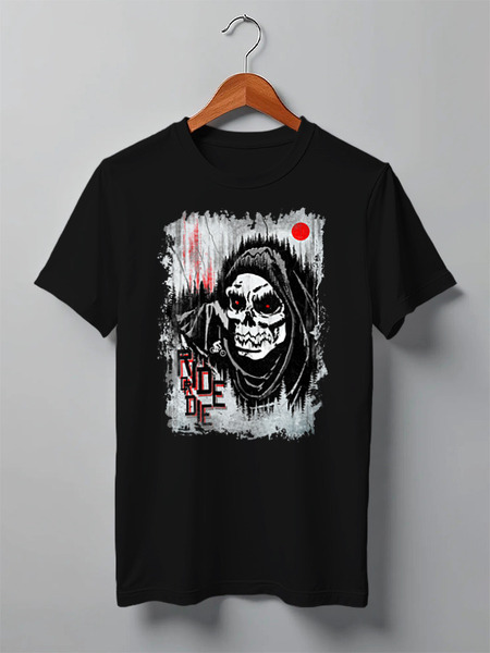 Заказать мужскую футболку в Москве. Футболка классическая Ride Or Die от oneredfoxstore@gmail.com - готовые дизайны и нанесение принтов.