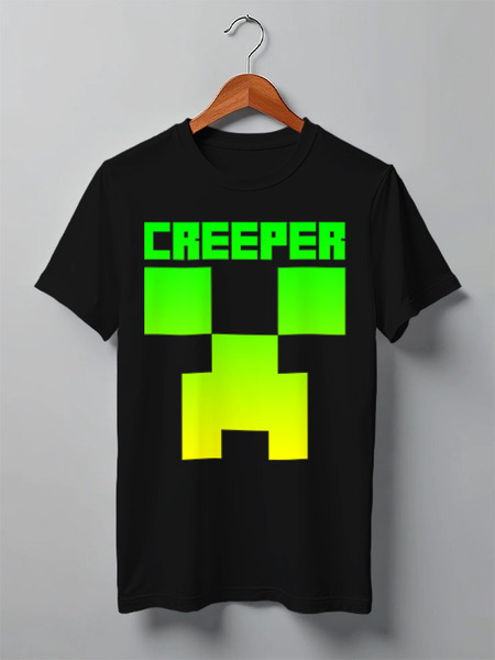 Заказать мужскую футболку в Москве. Футболка классическая MINECRAFT CREEPER от vista12761@rambler.ru - готовые дизайны и нанесение принтов.