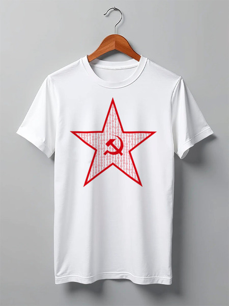 Заказать мужскую футболку в Москве. Футболка классическая Communism will win от Анастасия Шатова - готовые дизайны и нанесение принтов.